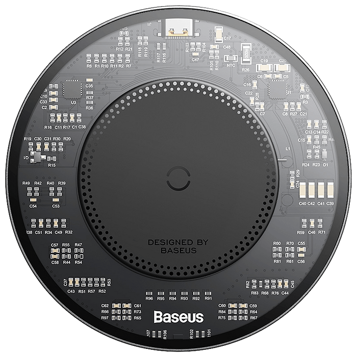 מטען אלחוטי Baseus Simple 2 15W Cluster - צבע שחור שנה אחריות עי היבואן הרשמי