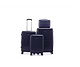 סט מזוודות קשיחות בלתי שבירות 3 יחידות מידות |30|26|20 אינץ' דגם Wander צבע נייבי Swiss Voyager - תיק איפור במתנה