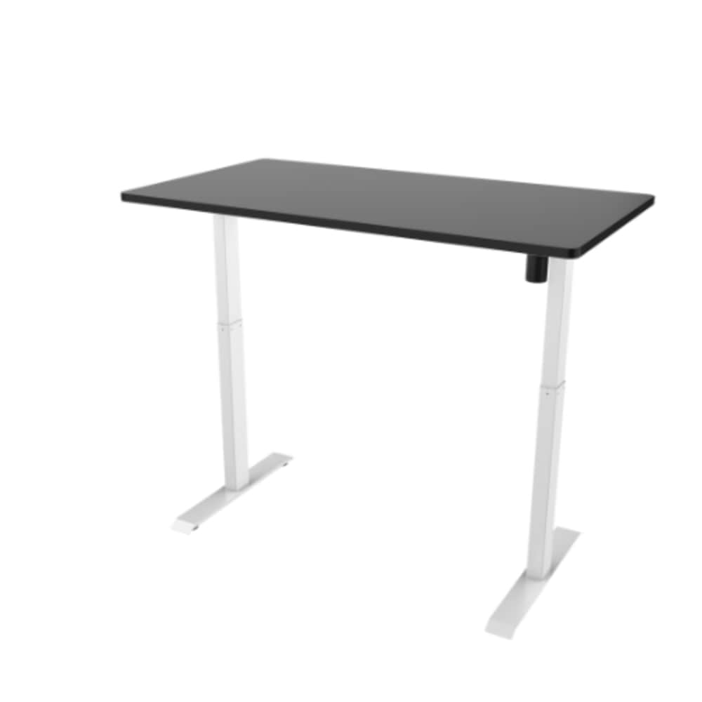 שולחן חשמלי- חד מנועי מידה 140 ס''מ רגל לבן פלטה שחורה KEISAR