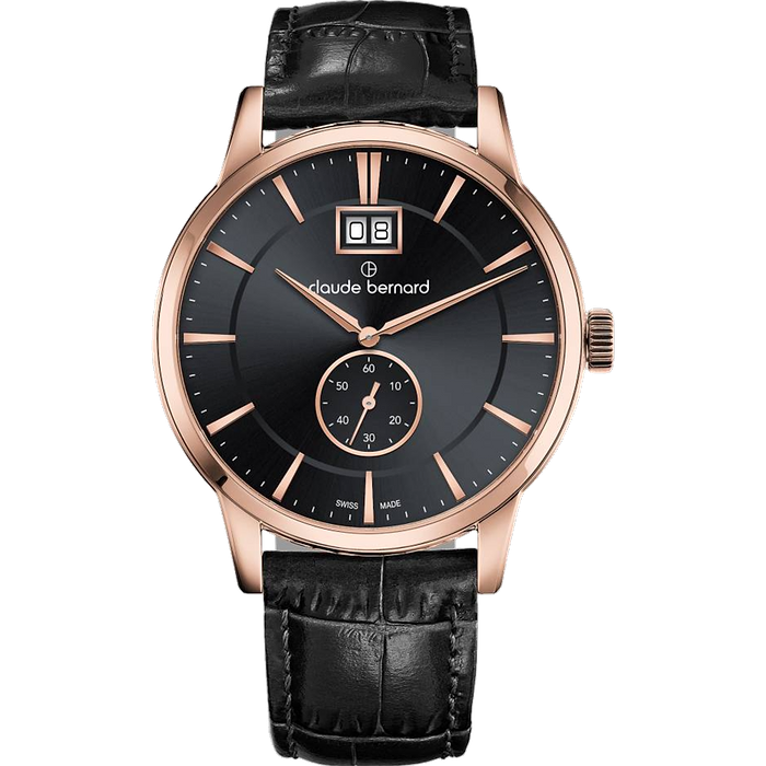שעון לגבר Claude Bernard 64005 37R NIR3 40.5mm צבע שחור/ספיר קריסטל - אחריות לשנה עי היבואן