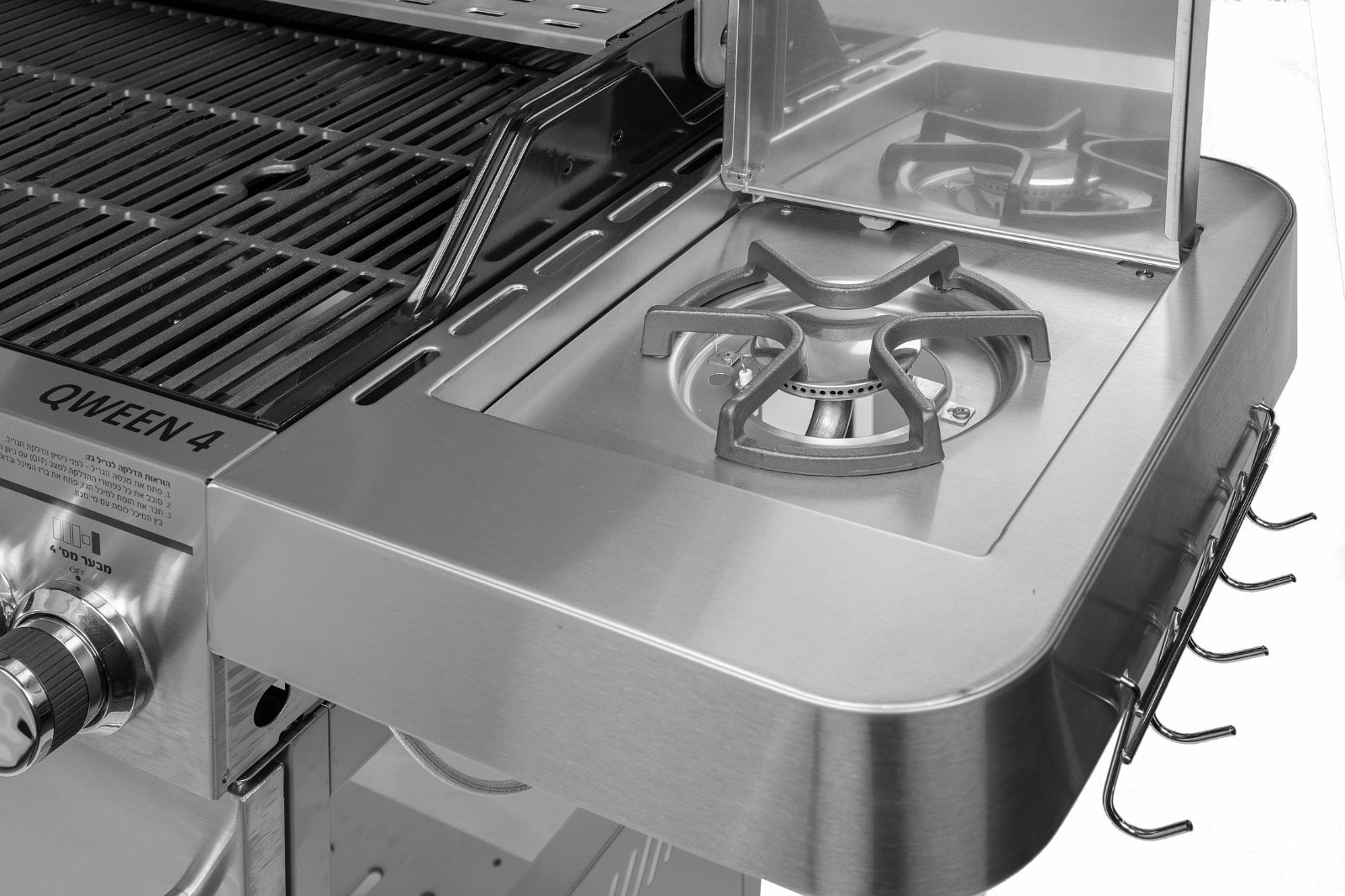 גריל גז איכותי 4 מבערים מנירוסטה דגם Queen AUSTRALIA CHEF - מסופק מורכב לבית הלקוח