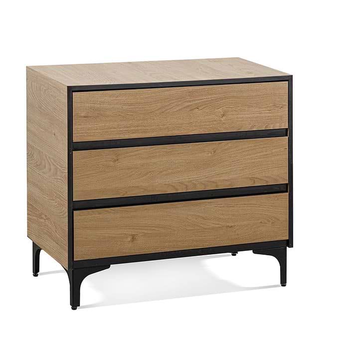שידת 3 מגירות טריקה שקטה עשויה MDF בציפוי פורניר קואלה Leonardo