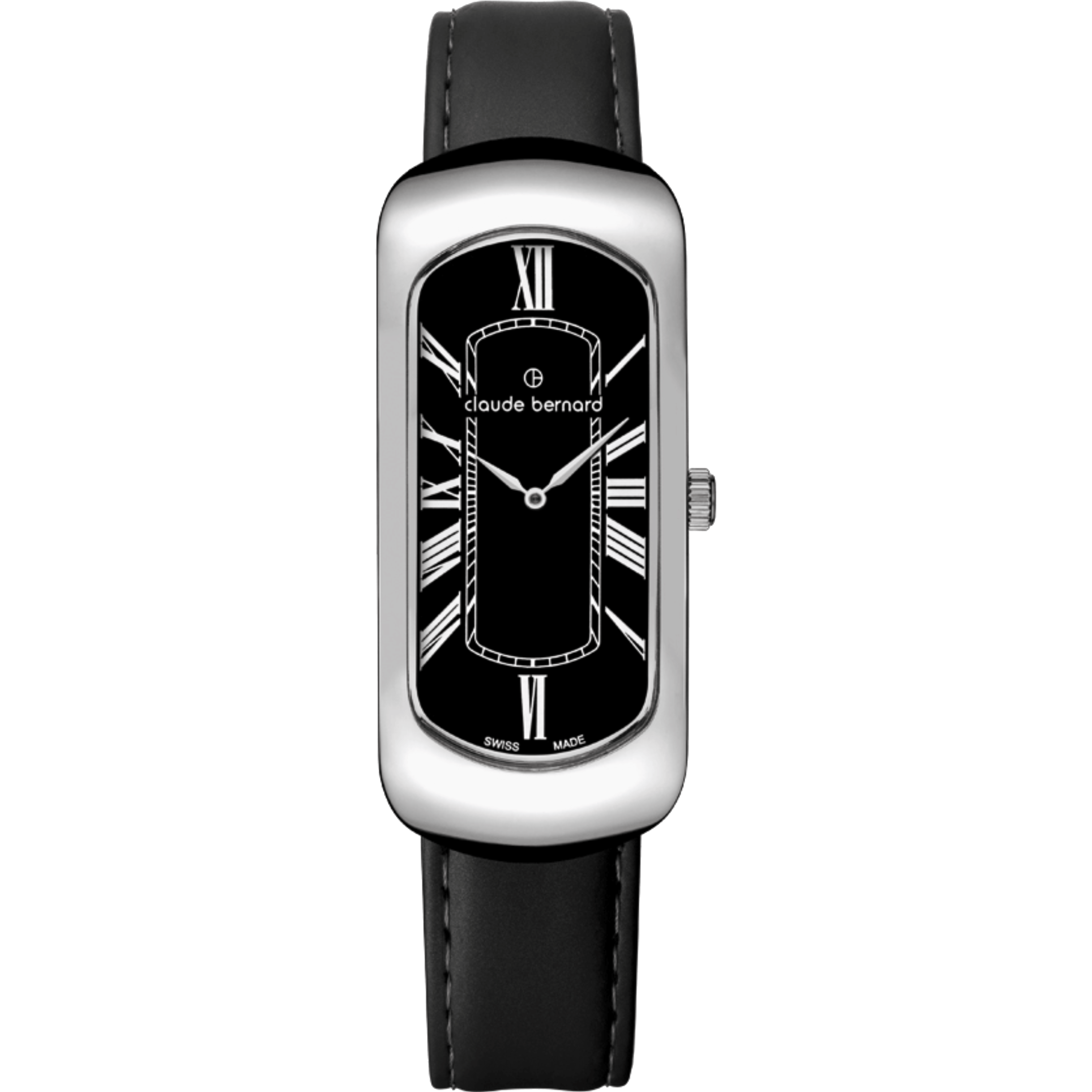 שעון יד לאישה Claude Bernard 20227 3 NR 20mm צבע שחור/ספיר קריסטל - אחריות לשנתיים