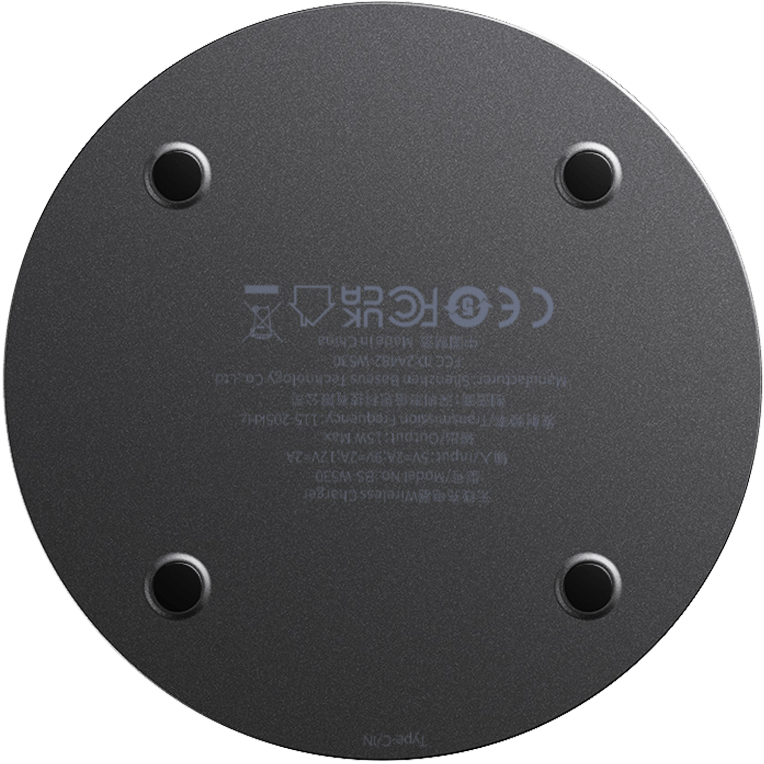 מטען אלחוטי Baseus Simple 2 15W Cluster - צבע שחור שנה אחריות ע