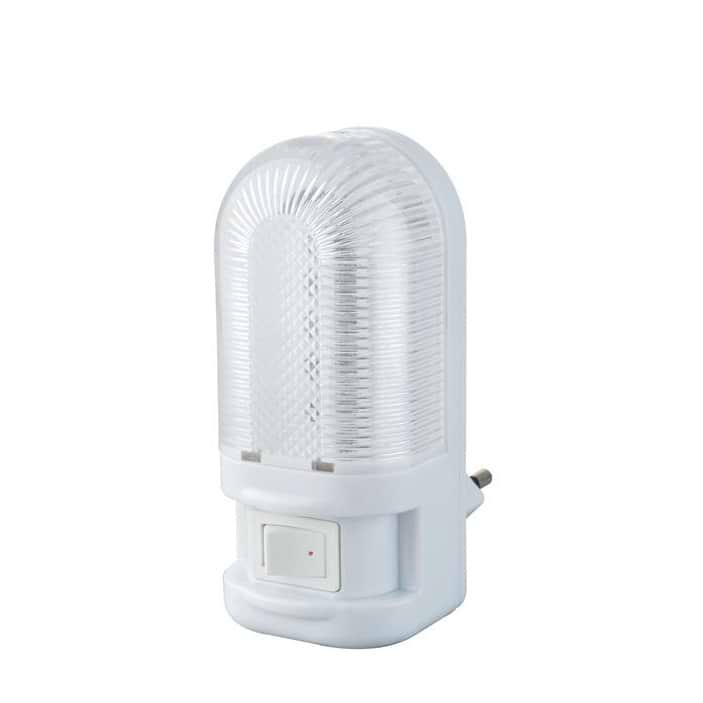 מנורת לילה שקופה קטנה עם מפסק 5 לדים אור לבן אומגה לבן דגם OMEGA OM-D560-CW