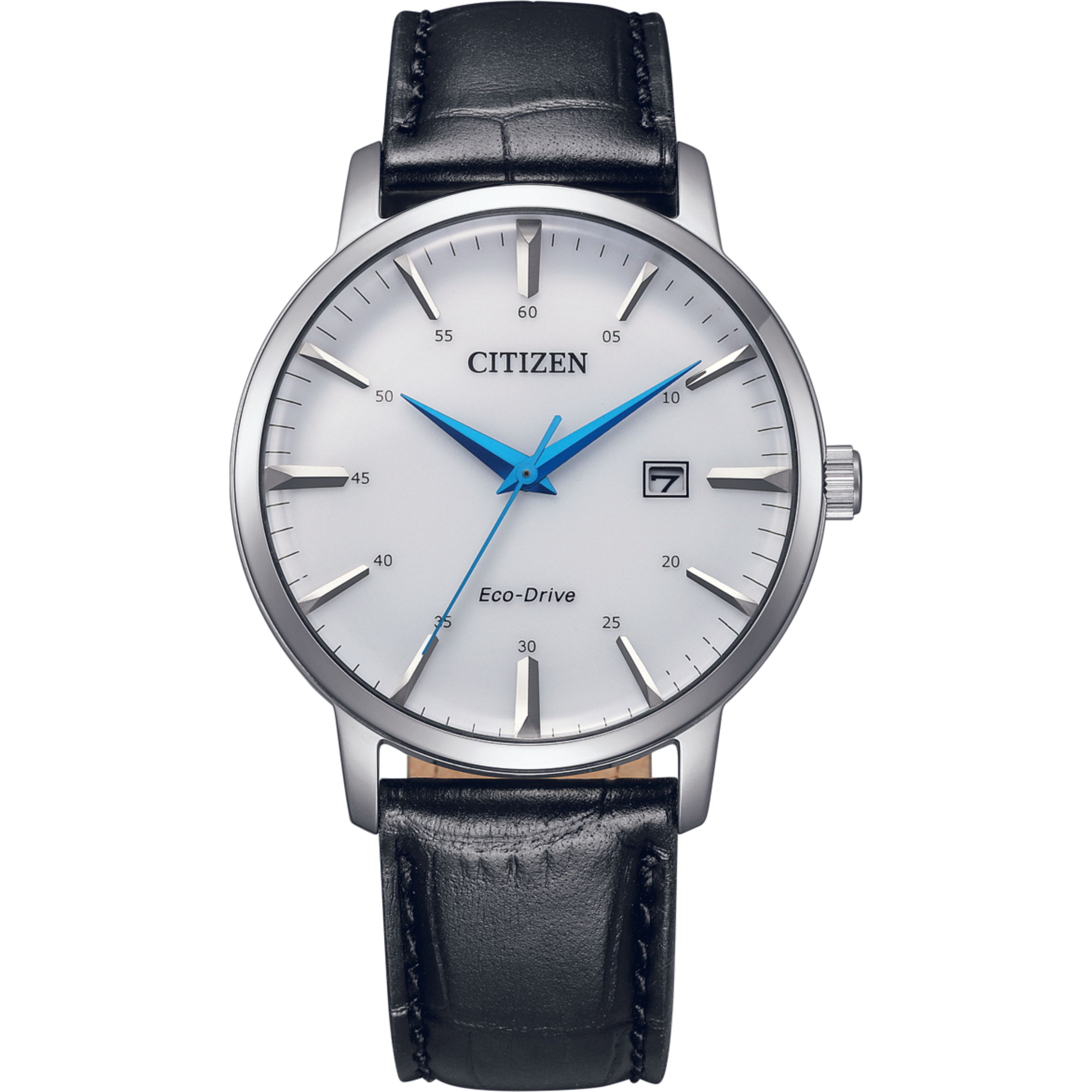 שעון יד לגבר מנגנון אקו דרייב Citizen BM7461-18A 40mm - צבע כסף/עור שחור אחריות לשנתיים