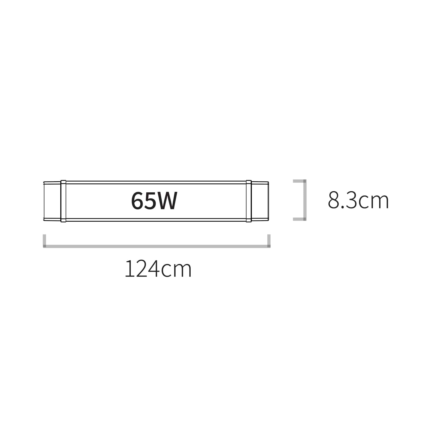 מוגני מים 75 וואט אור יום לומטיק לבן דגם LUMITEC AQUA LONG SMD1500X83X48