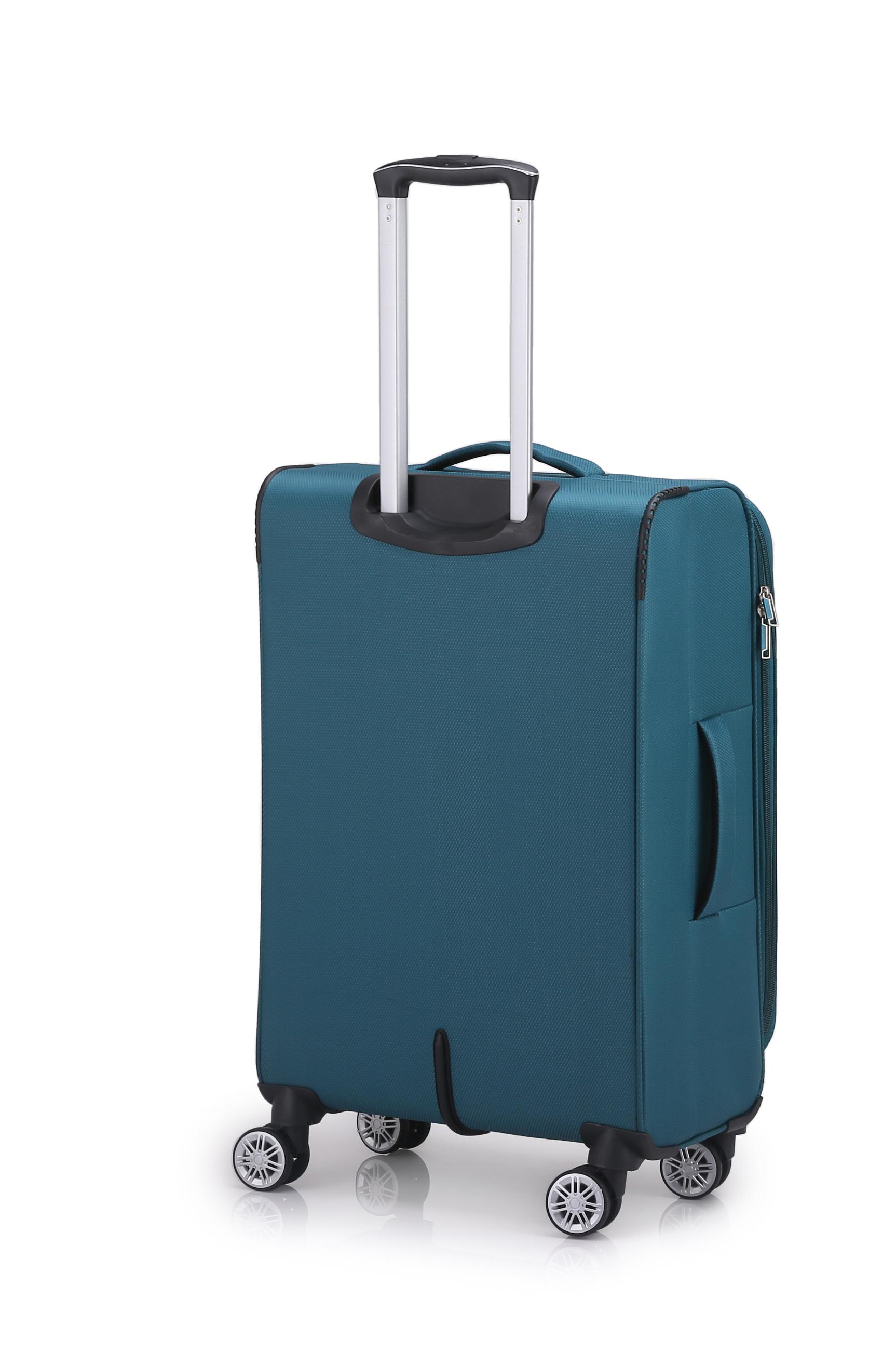סט מזוודות בד 3 יחידות מידות 28|24|20 נפח מוגדל דגם Castlegate צבע טורקיז Swiss Voyager