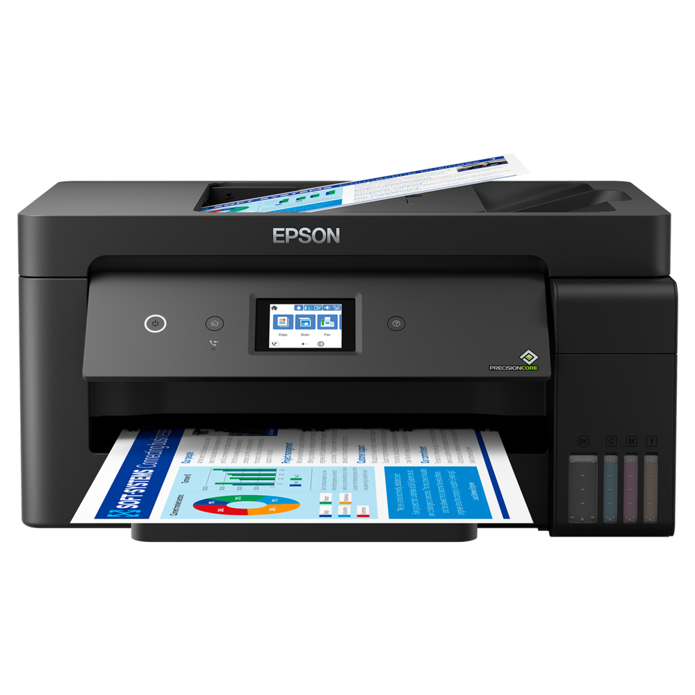 מדפסת אלחוטית משולבת 4 ב-1 עם Epson EcoTank L14150 Wi-Fi - צבע שחור שלוש שנות אחריות ע