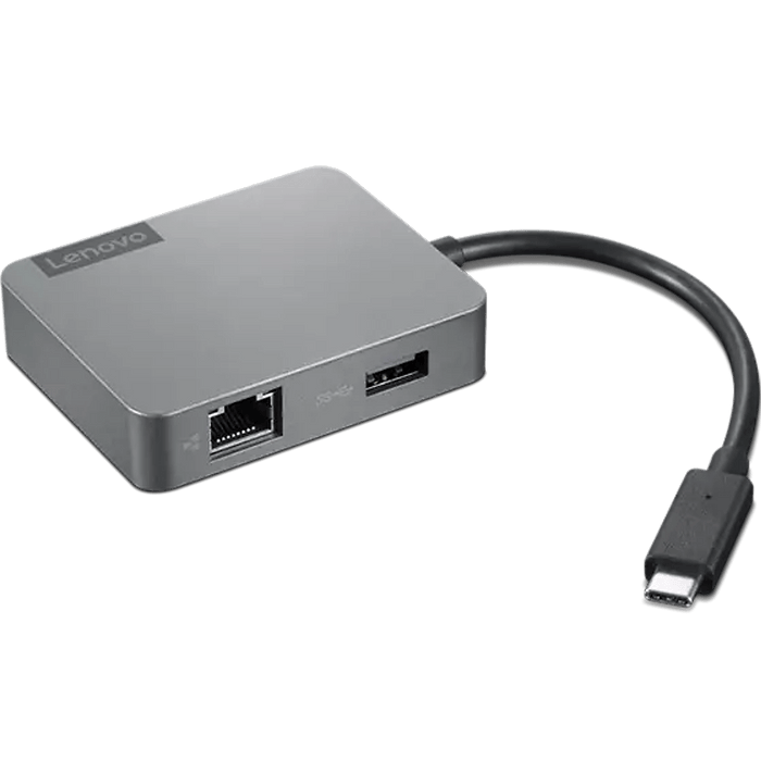 מתאם Lenovo USB-C Travel Hub GEN2 - צבע אפור סערה שנה אחריות עי יבואן הרשמי