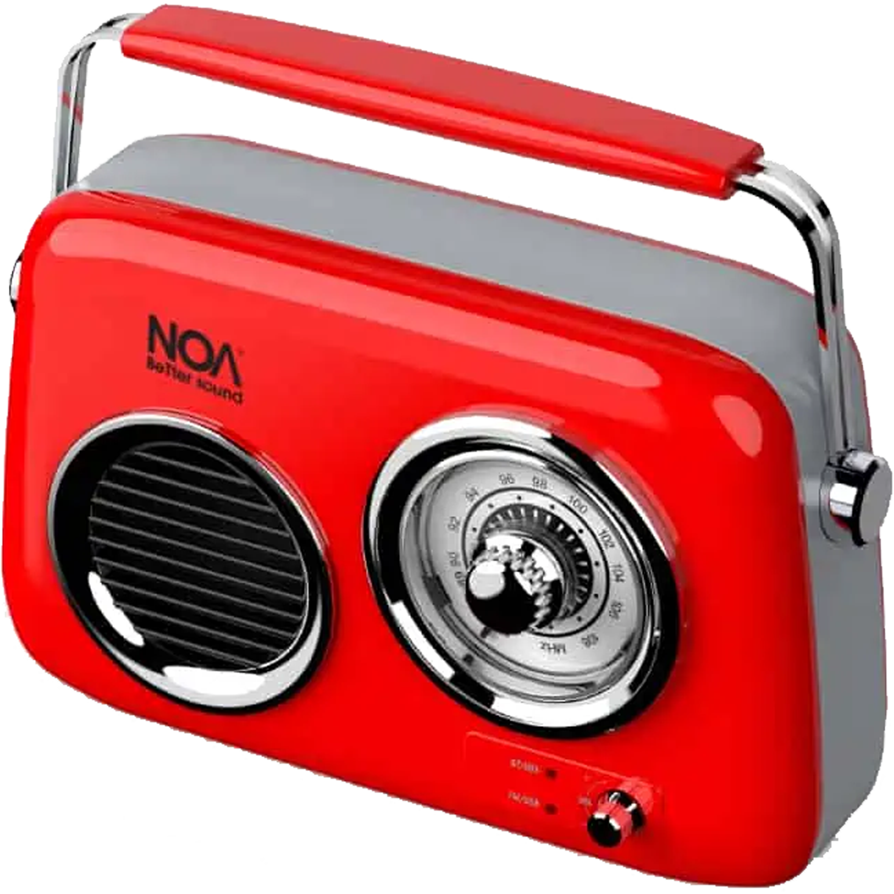 רדיו FM רטרו מעוצב + NOA Retro Red Bluetooth - צבע אדום 