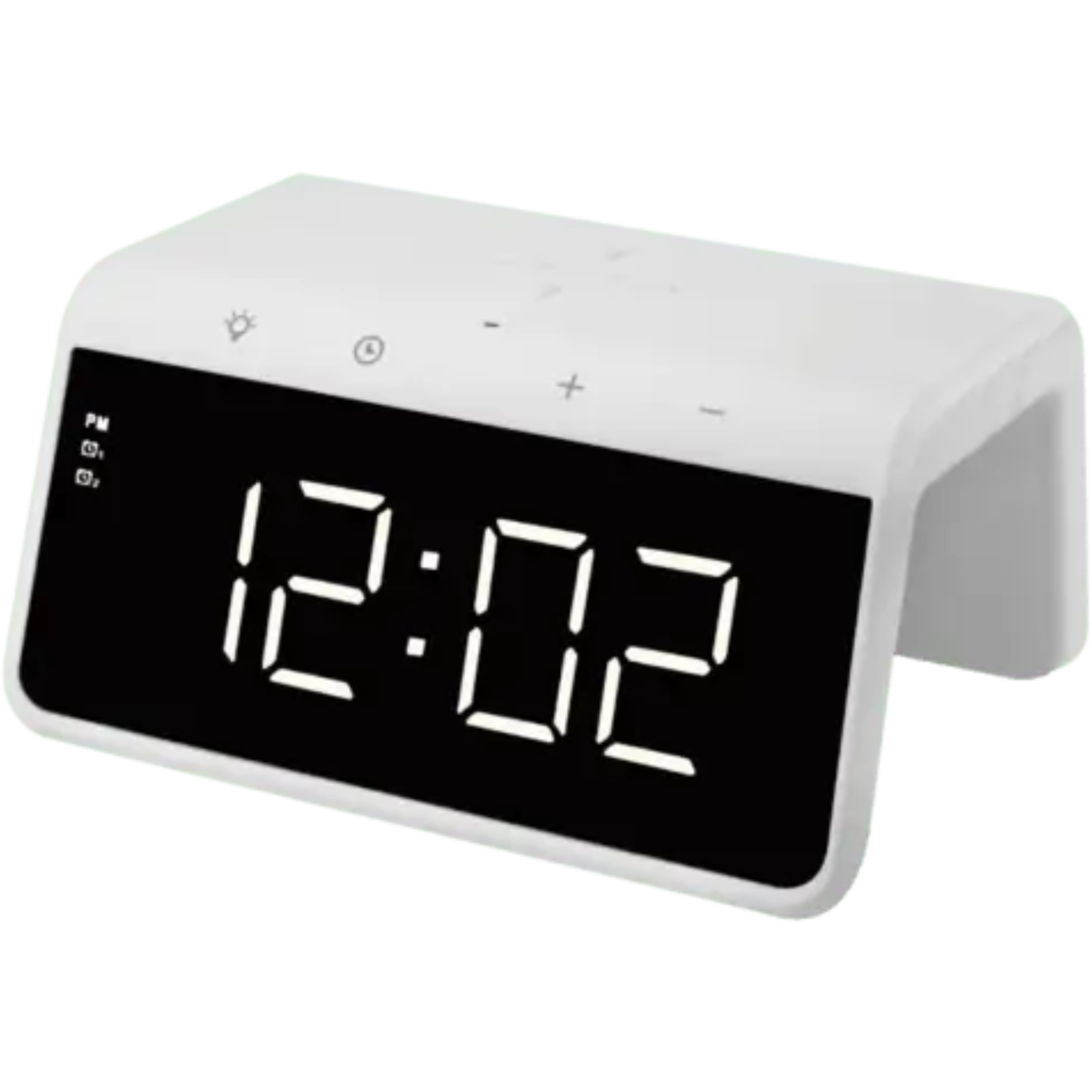 מטען אלחוטי משולב עם שעון מעורר ECO-WCH450W - צבע לבן