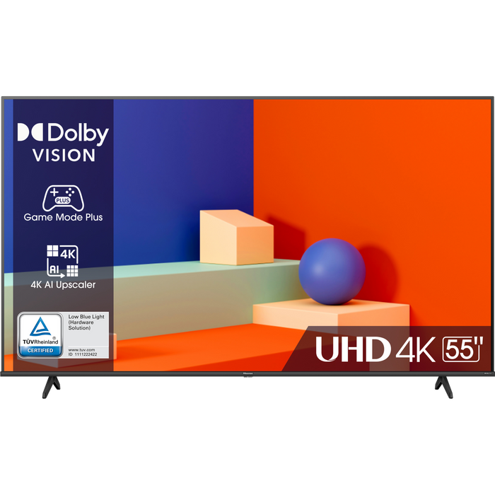 טלוויזה חכמה Hisense  55 LED 55A6K SMART 4K - אחריות ניופאן יבואן רשמי