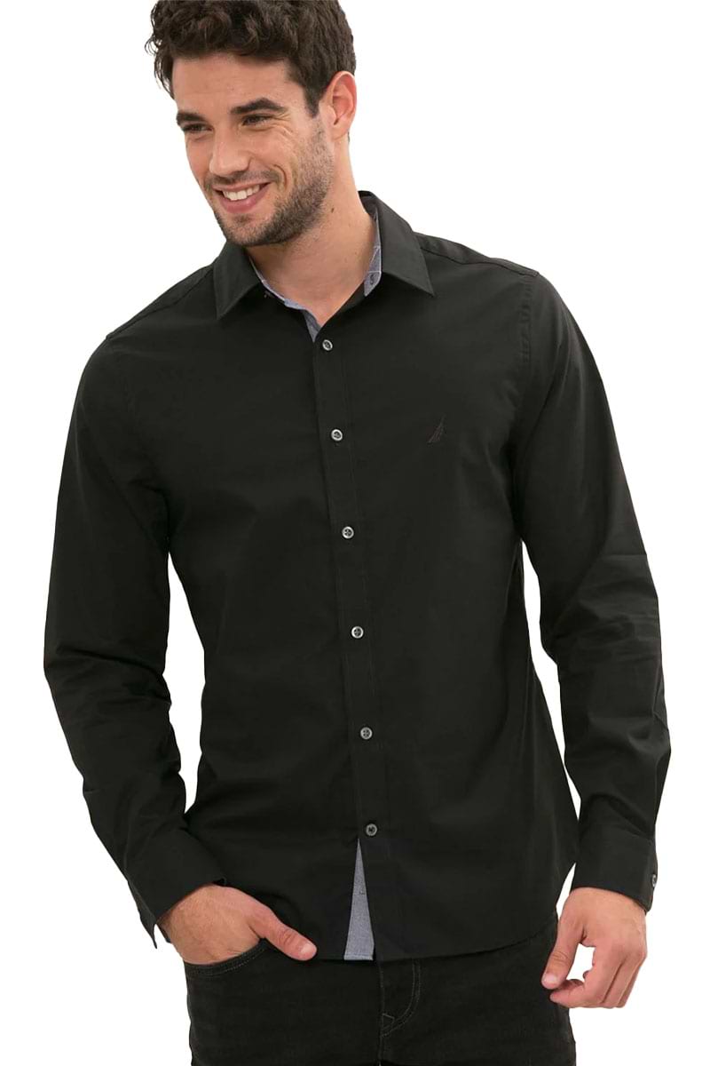 חולצה מכופתרת Nautica לגברים גזרת Tailored Fit
