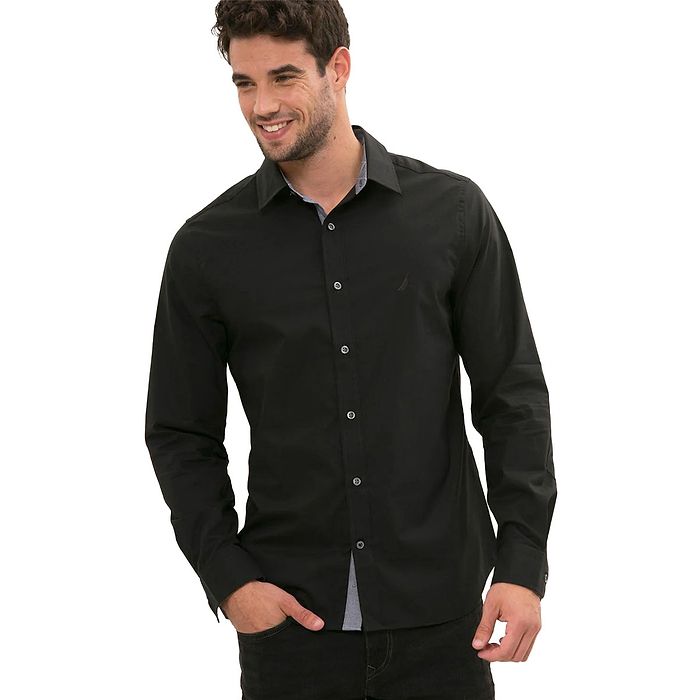 חולצה מכופתרת Nautica לגברים גזרת Tailored Fit