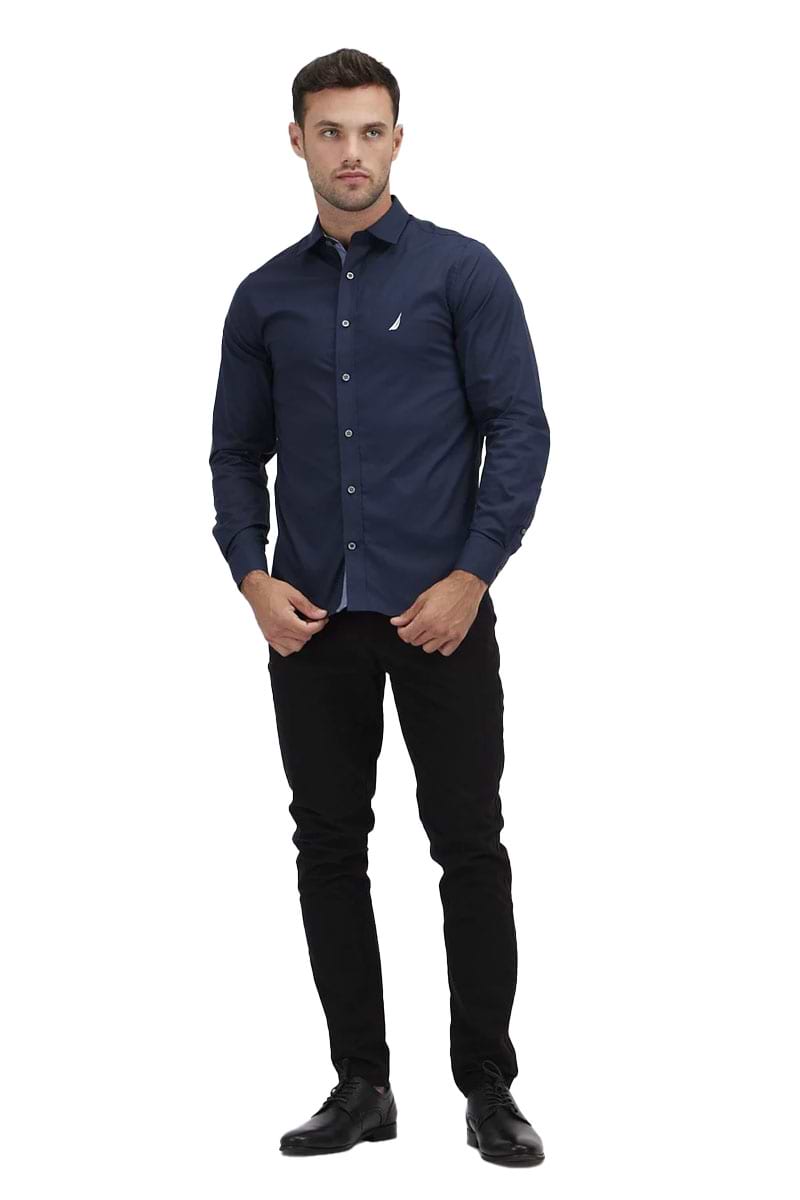 חולצה מכופתרת Nautica לגברים גזרת Tailored Fit