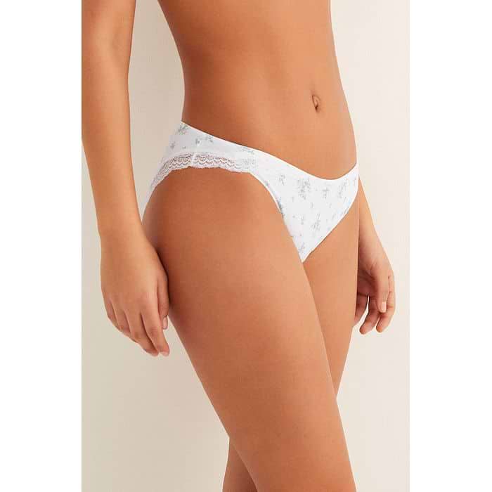 תחתוני כותנה במותן נמוך עם פס תחרה women's secret