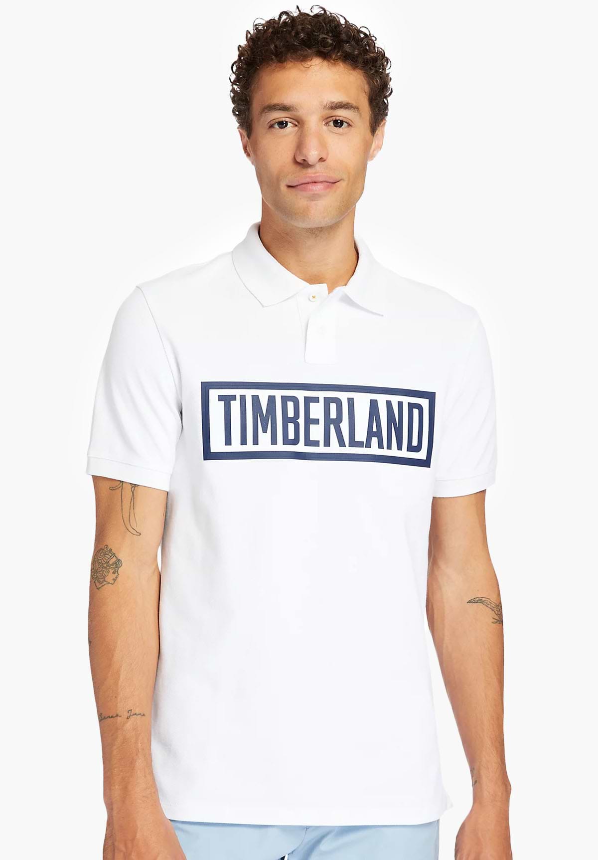חולצת פולו Timberland לגבר MINK BROOK LINEAR LOGO
