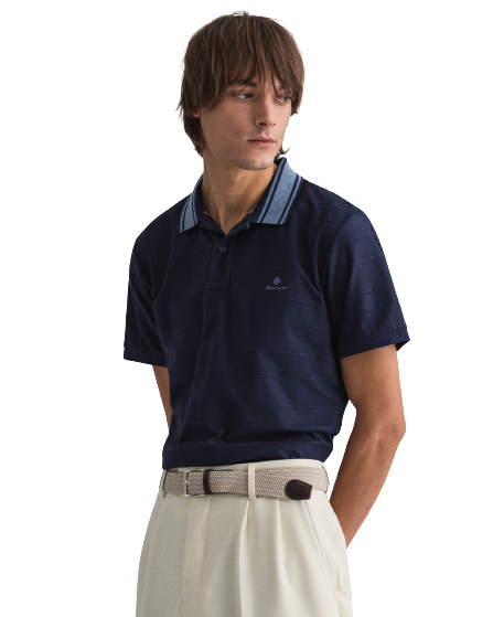 חולצת פולו Gant לגברים דגם Mercerized Jersey SS Rugger