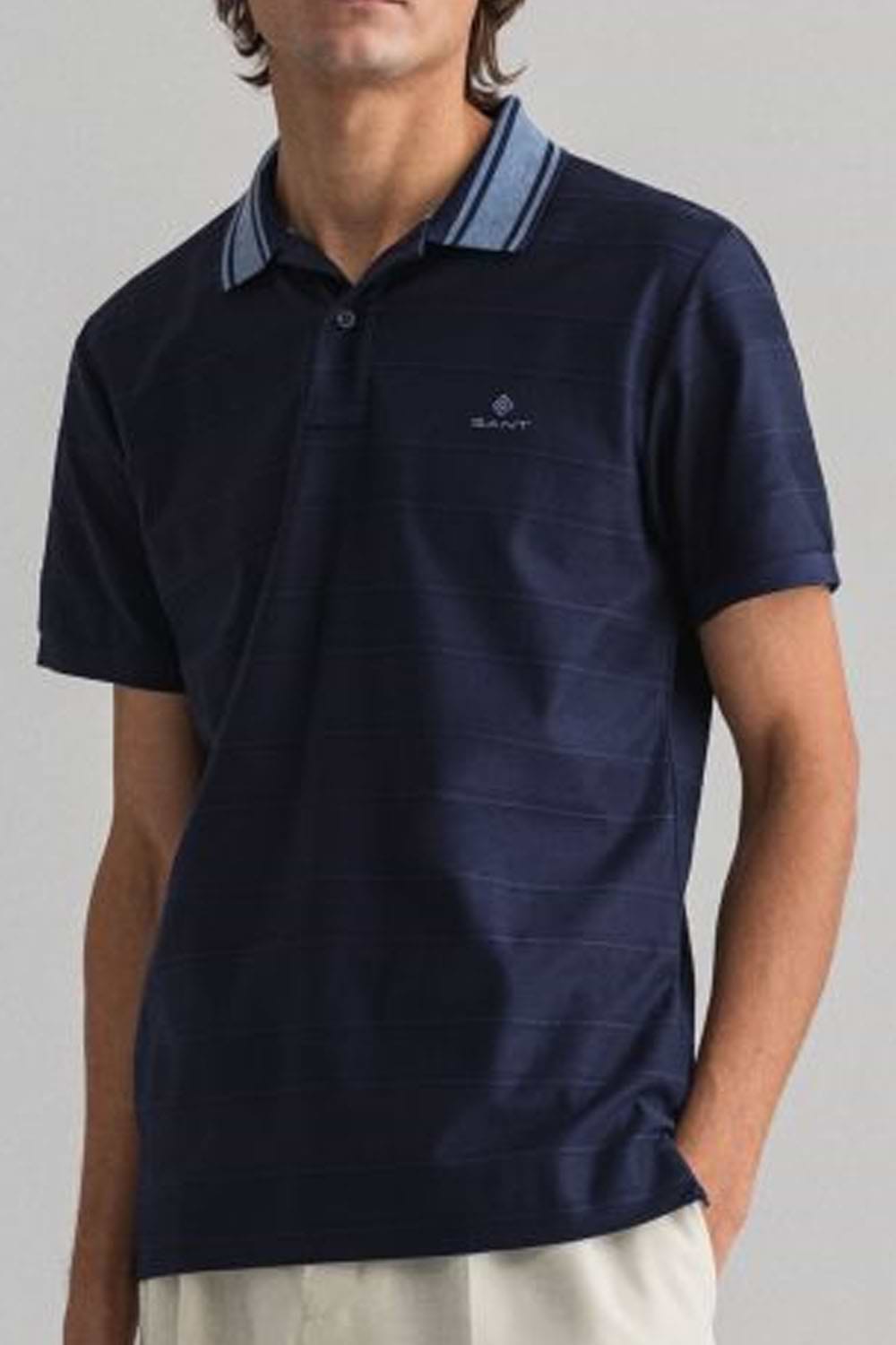 חולצת פולו Gant לגברים דגם Mercerized Jersey SS Rugger