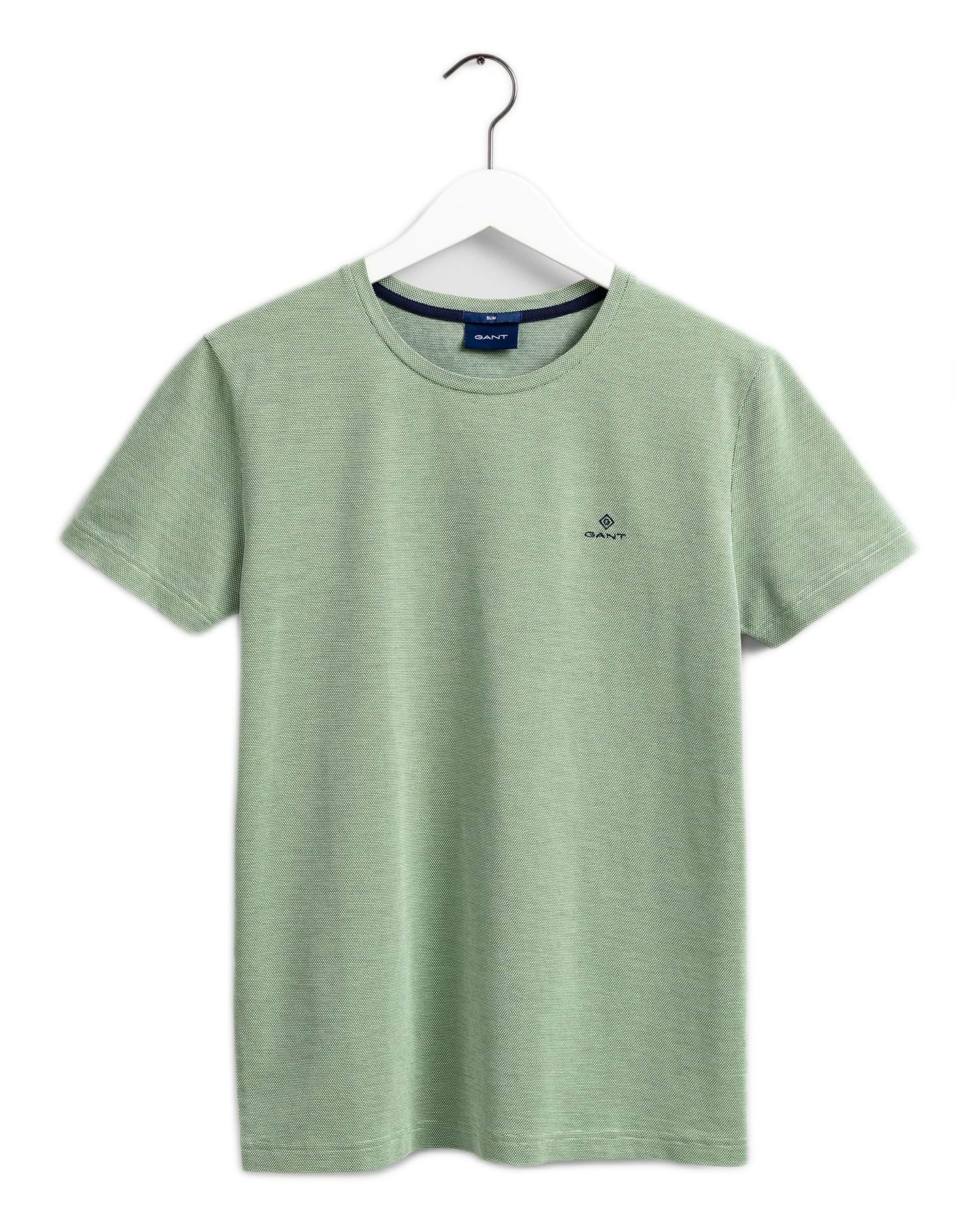 חולצת טי שרט Gant לגברים דגם Col Oxford Slim SS