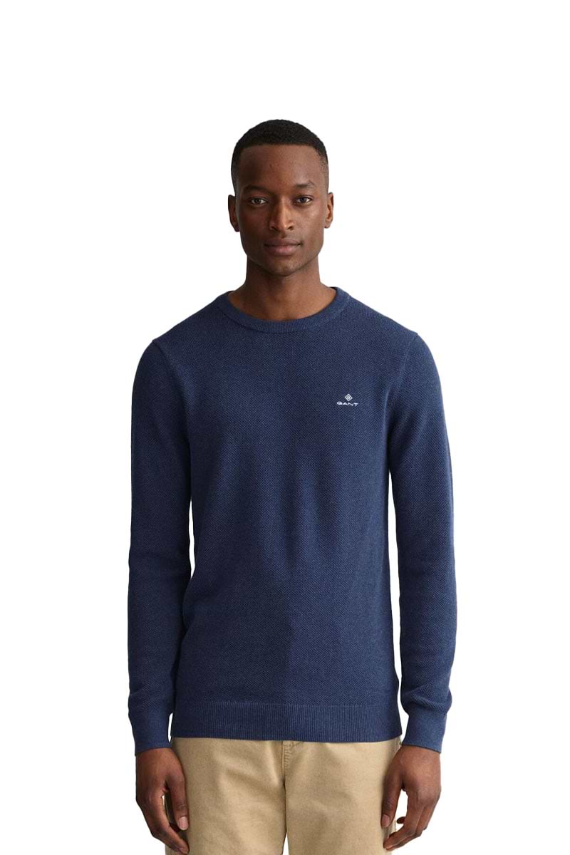סוודר Gant לגברים דגם Cotton Pique