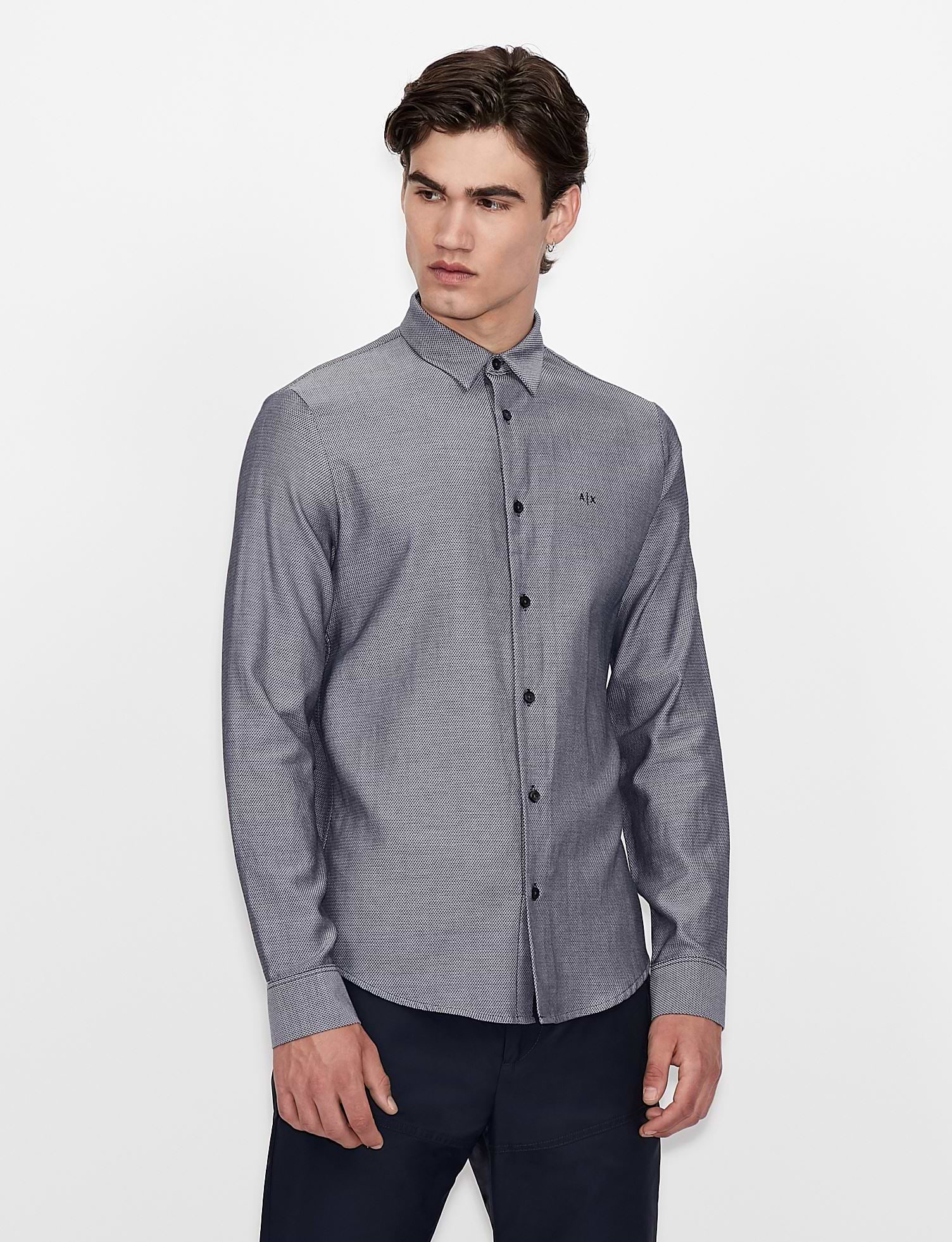 חולצה מכופתרת Armani Exchange לגבר Patternes Slim Fit