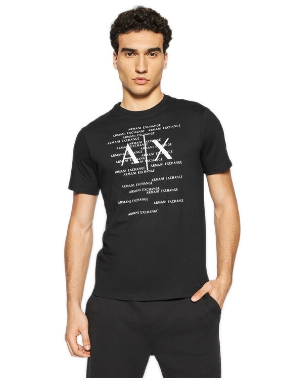 טי שירט שרוול קצר  Armani Exchange לגבר דגם Noir Regular Fit