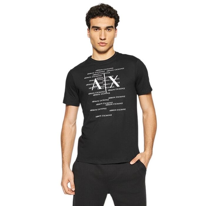 טי שירט שרוול קצר  Armani Exchange לגבר דגם Noir Regular Fit