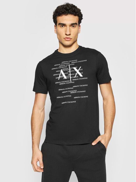טי שירט שרוול קצר  Armani Exchange לגבר דגם Noir Regular Fit