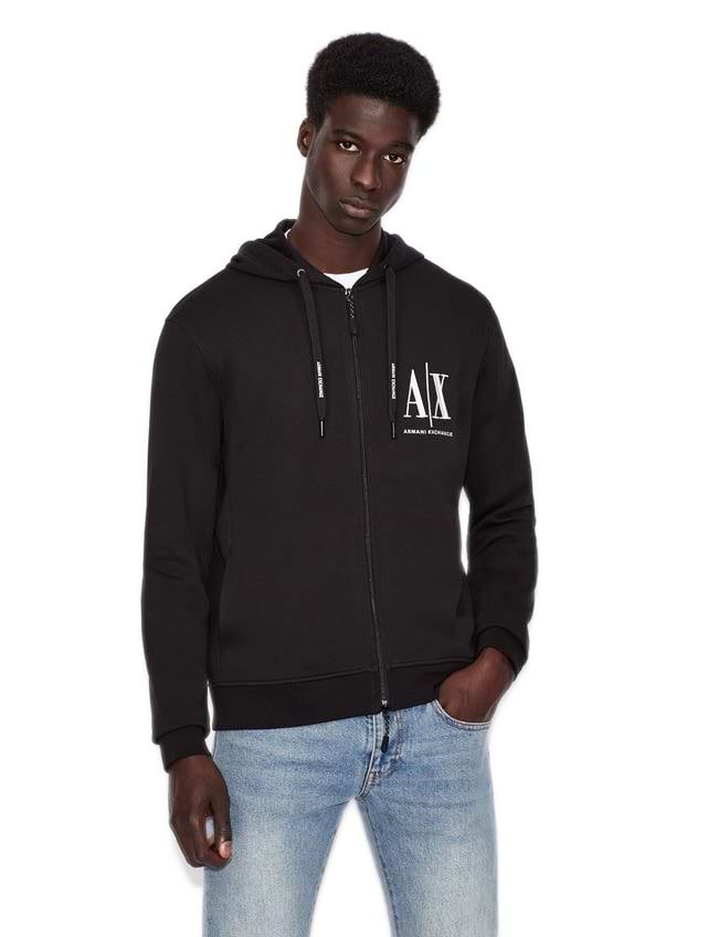 קפוצ'ון  Armani Exchange לגבר דגם Icon Logo Zip Up Hooded
