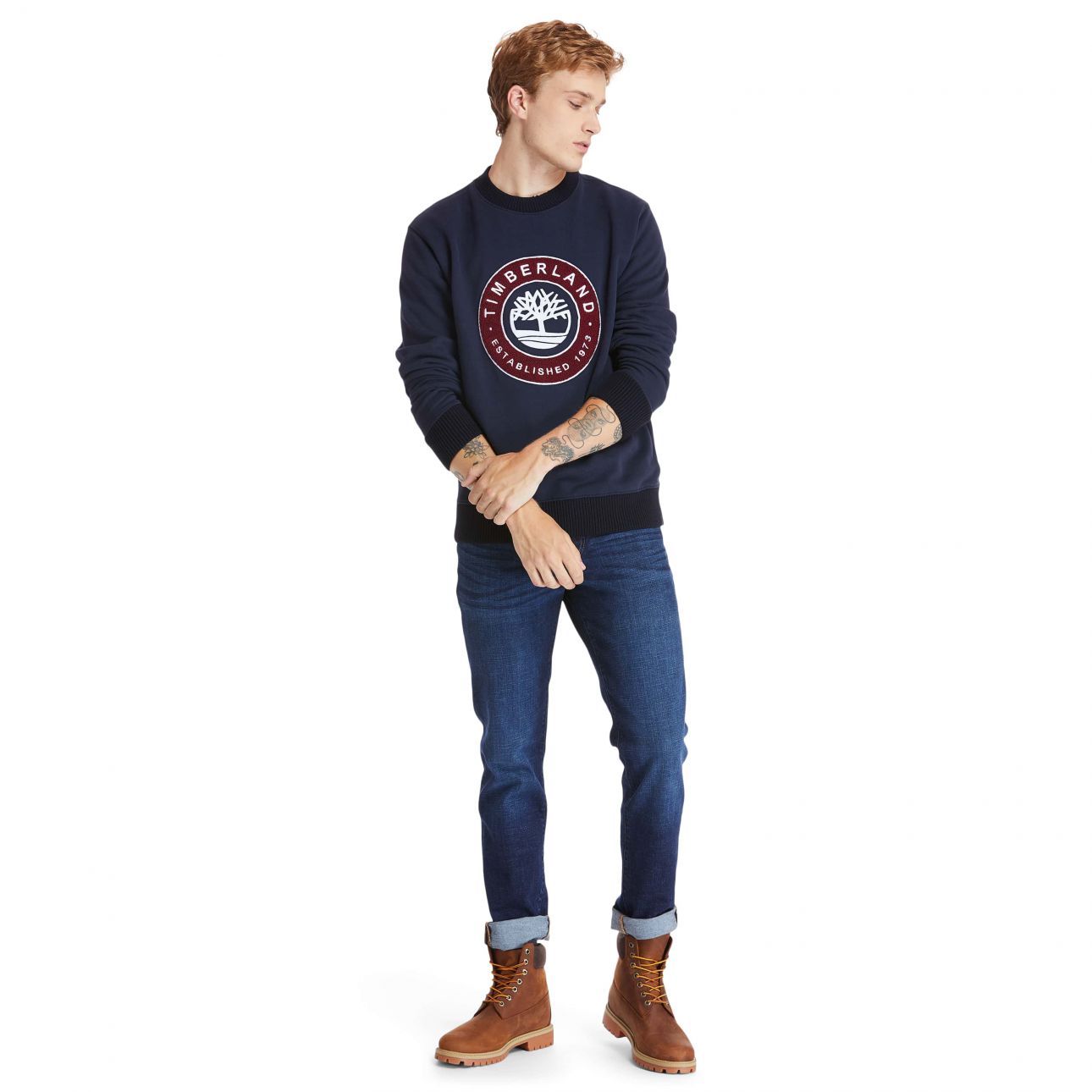 סווטשרט Timberland   לגברים דגם Little Cold River Crew Neck Tree