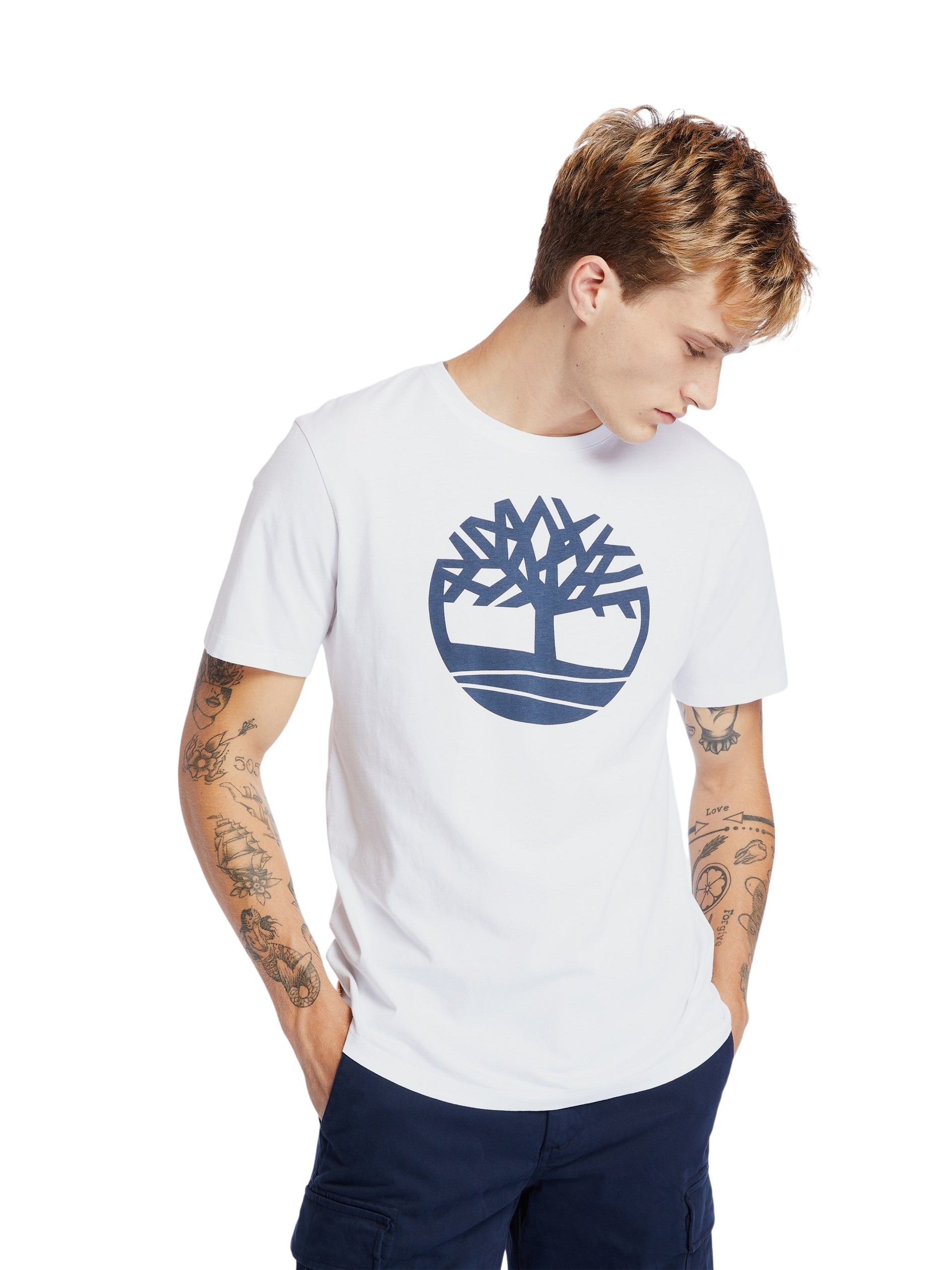 טי שירט שרוול קצר Timberland לגברים דגם Kennebec River Tree