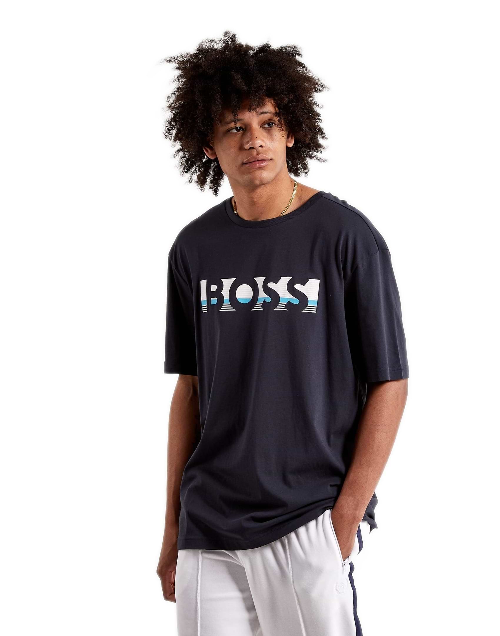 טי שירט HUGO BOSS לגבר דגם COLOUR-BLOCK LOGO