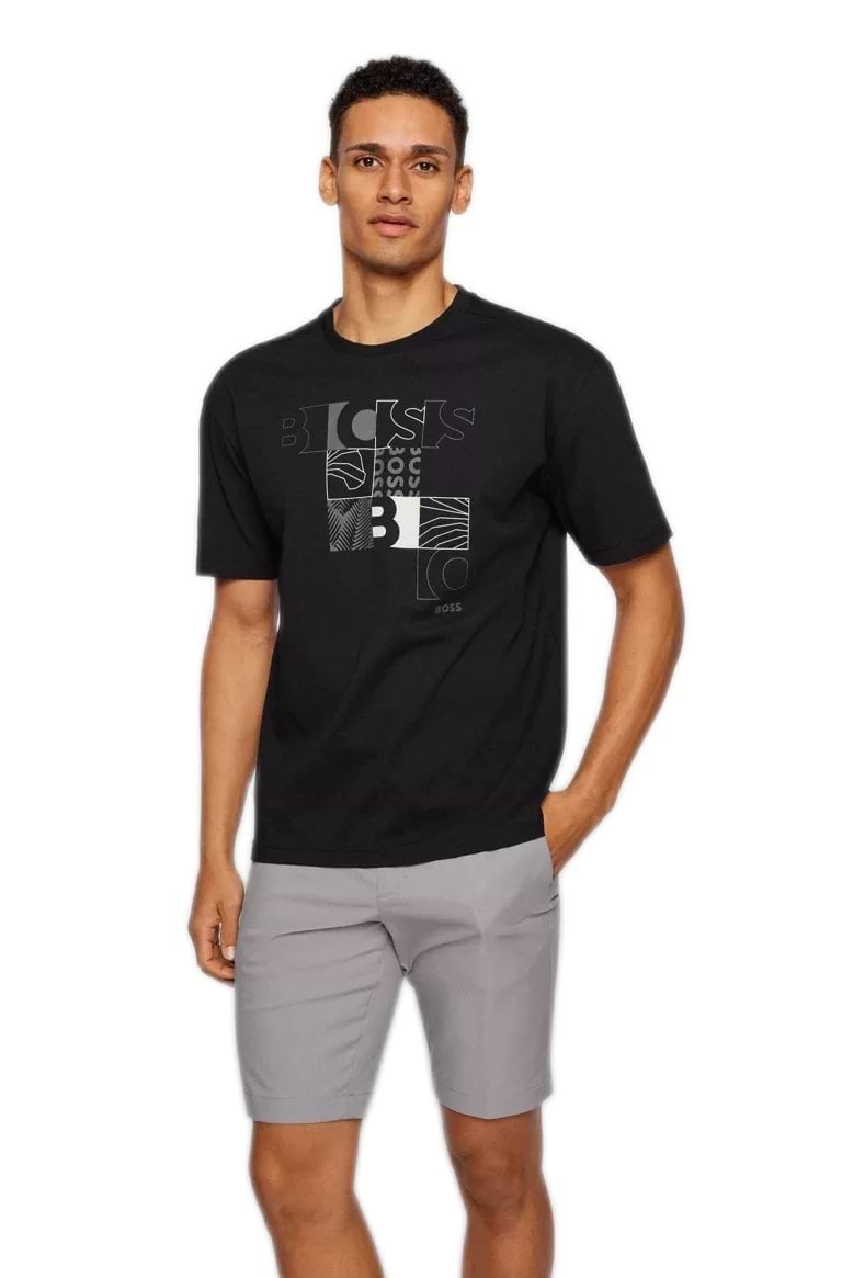 טי שירט HUGO BOSS לגברים דגם COTTON-JERSEY LOGO
