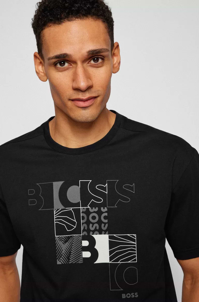 טי שירט HUGO BOSS לגברים דגם COTTON-JERSEY LOGO