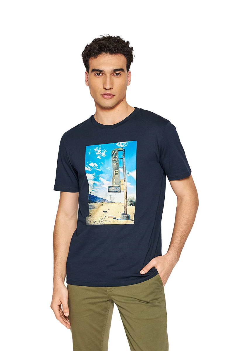 טי שירט Hugo Boss לגברים דגם Coltton Jersey Regular-Fit