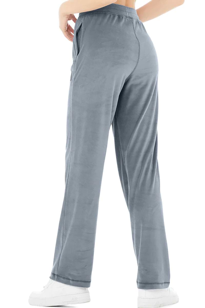 מכנסי Alo Yoga  לנשים דגם Velour High-Waist Glimmer Wide Leg