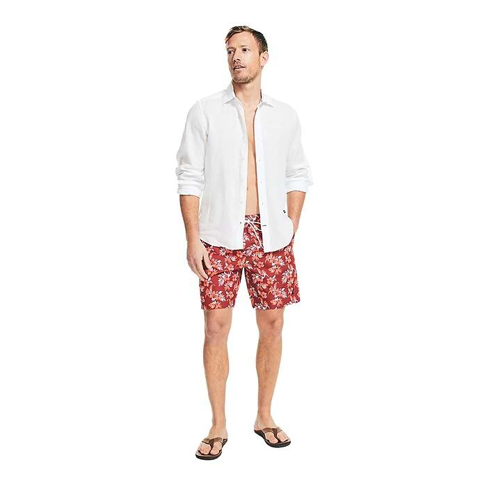 בגד ים Nautica לגברים דגם  Sustainably Crafted 8" Printed