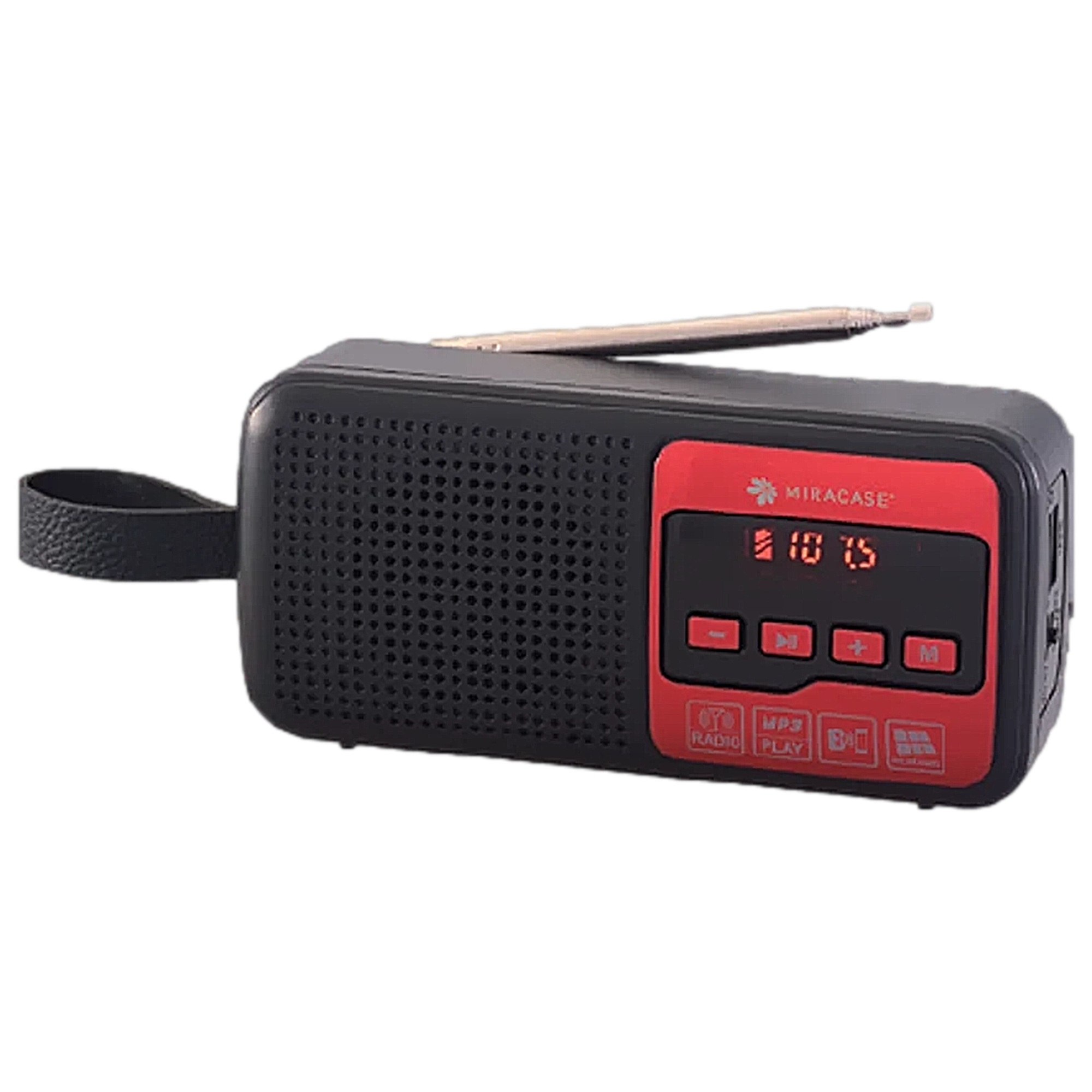 רדיו FM דיגיטלי Miracase 500MFMR - צבע שחור ואדום שנה אחריות ע