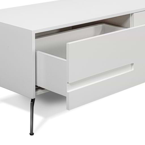 מזנון מודרני ומעוצב מעץ  MDF ורגלי ברזל דגם אורי שחור LEONARDO