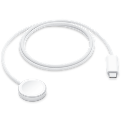 מטען מגנטי מהיר לשעוני Apple Watch עם חיבור USB Type-C באורך 1 מטר - צבע לבן שנה אחריות ע"י היבואן הרשמי