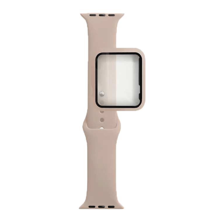 רצועות שעון ומגן מסך Skech ל Apple Watch 7 44mm - צבע ורוד שנה אחריות ע