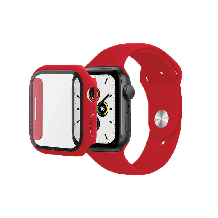 רצועות שעון ומגן מסך Skech ל Apple Watch 7 41mm - צבע אדום שנה אחריות ע