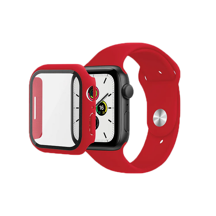 רצועות שעון ומגן מסך Skech ל Apple Watch 7 41mm - צבע אדום שנה אחריות עי היבואן הרשמי