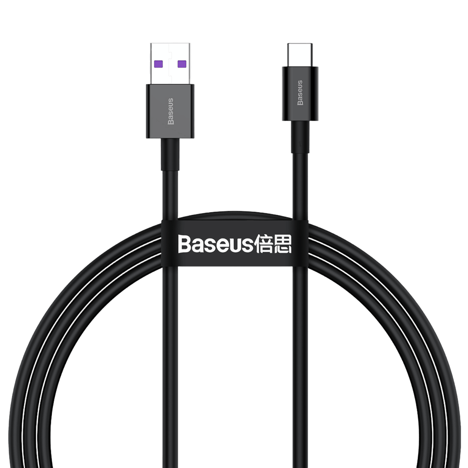 כבל טעינה וסנכרון Baseus Superior Data Fast Charging 66W USB to Type-C - באורך 1 מטר צבע שחור שנה אחריות ע