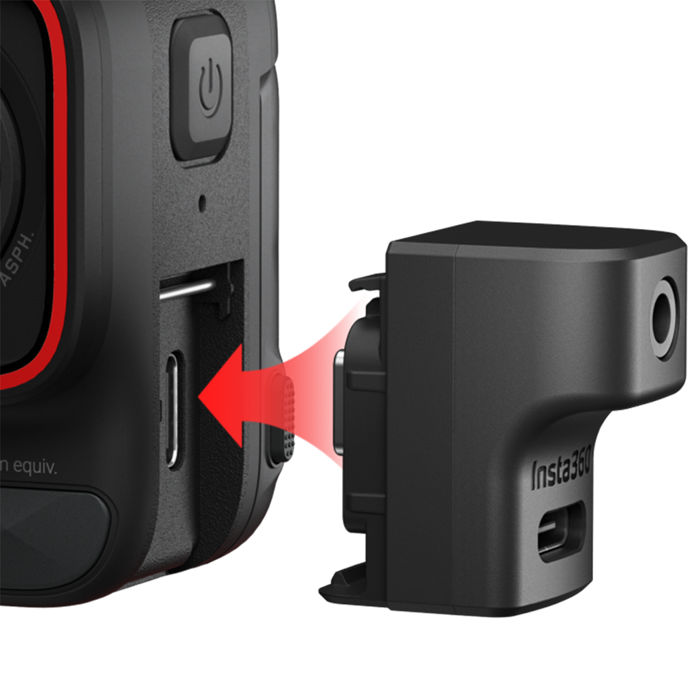 מתאם מיקרופון למצלמות Insta360 Ace/Ace Pro/Ace Pro 2 - צבע שחור