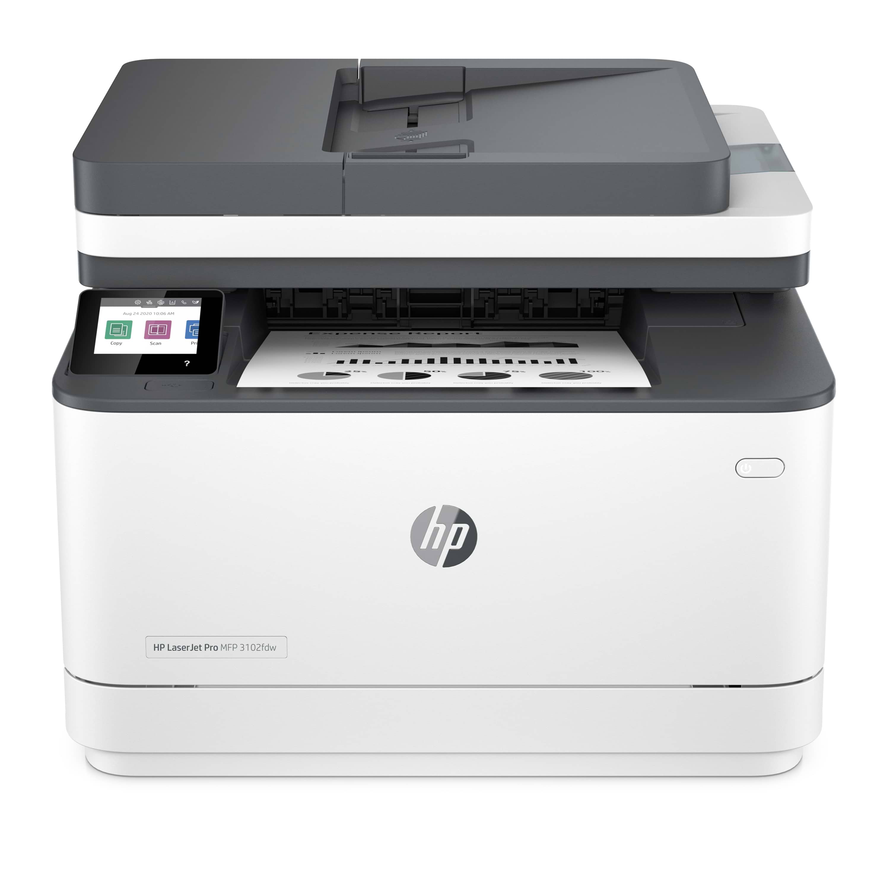 מדפסת אלחוטית משולבת HP LaserJet Pro MFP 3102fdw - צבע לבן ושחור שנה אחריות ע