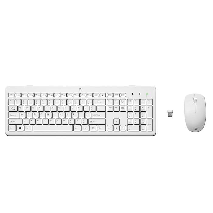 סט מקלדת ועכבר אלחוטי HP 230 3L1F0AA - צבע לבן שנתיים אחריות עי היבואן הרשמי 