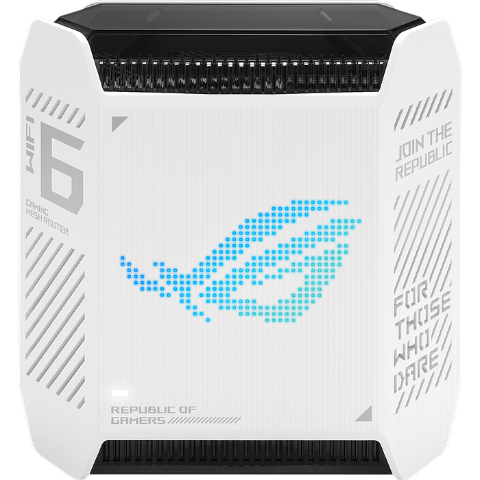 ראוטר גיימינג Asus ROG Rapture GT6 WiFi 6 - צבע לבן שלוש שנות אחריות עי היבואן הרשמי